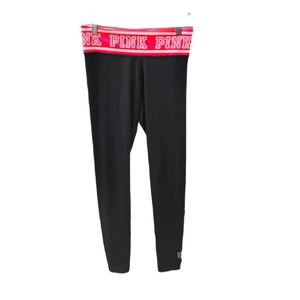 Victoria Secret High Rise Black Fold Over Yoga Pants Size Medium